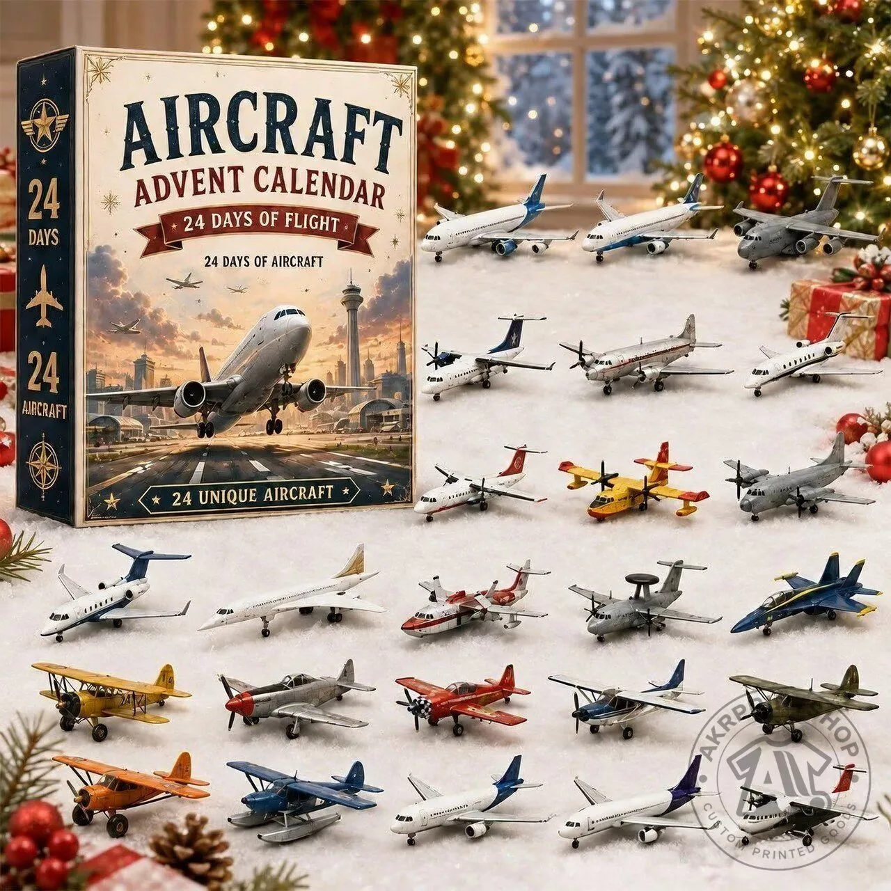 Aircraft 24 Unique Toy Airplanes Advent Calendar