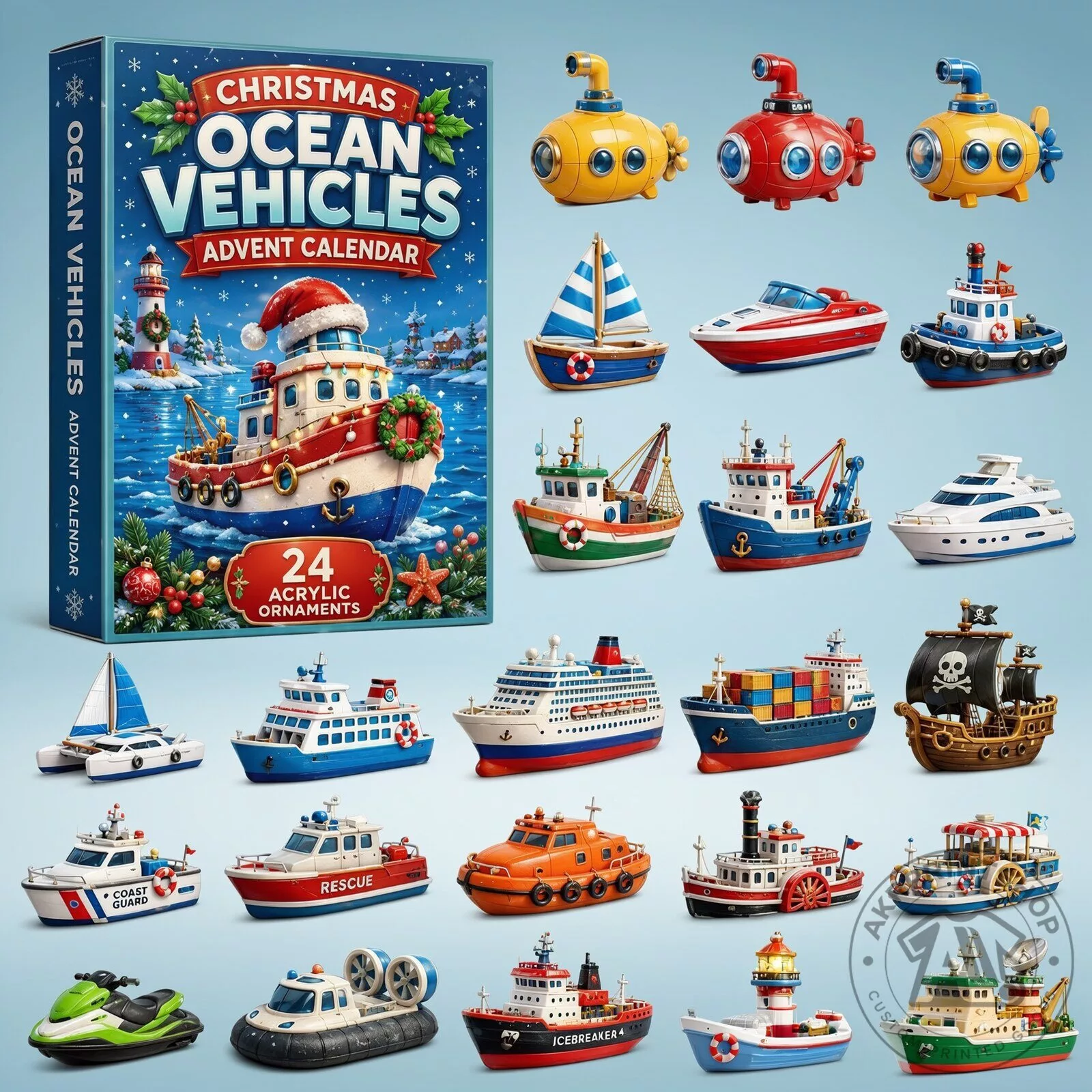 Christmas Ocean Vehicles Advent Calendar