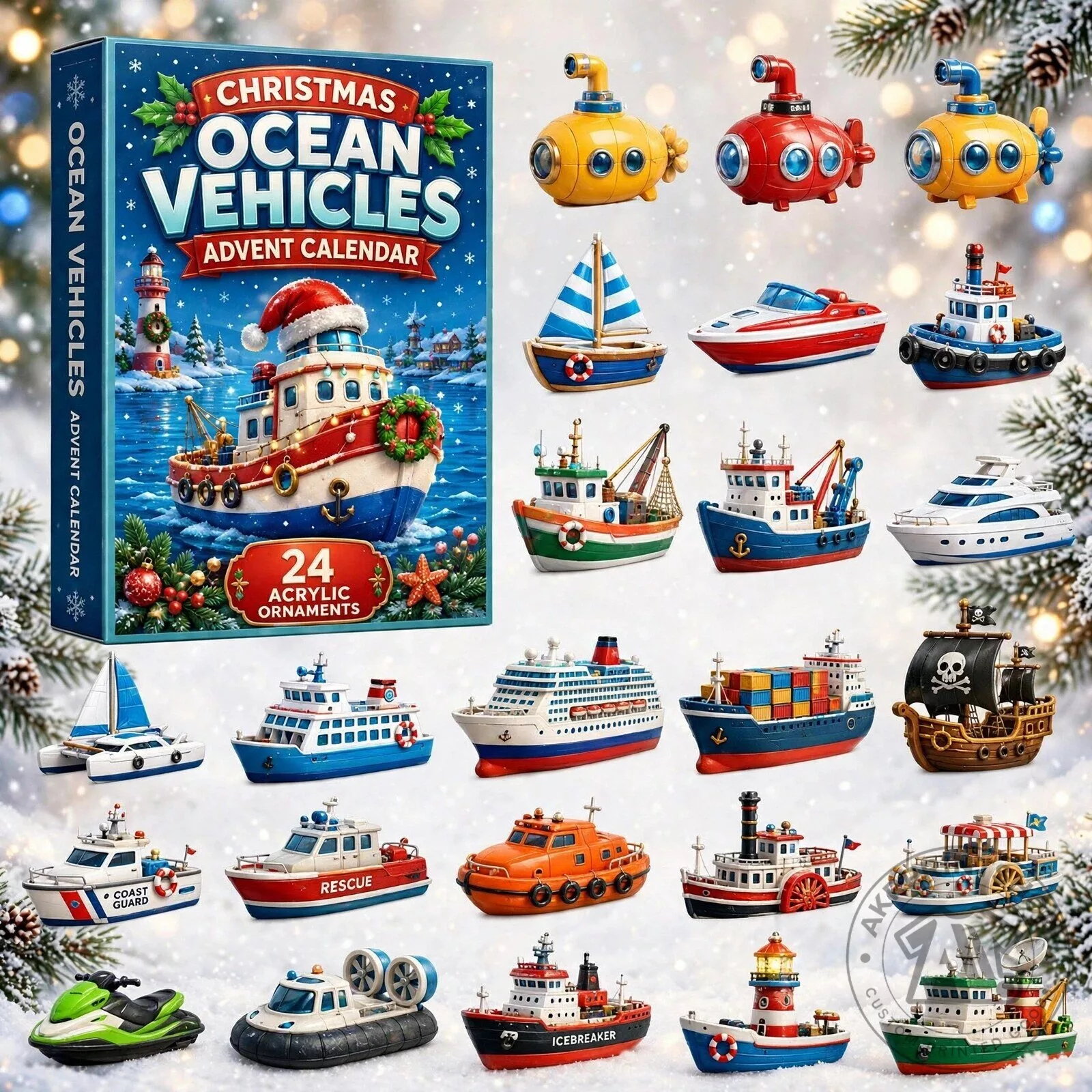 Christmas Ocean Vehicles Advent Calendar 3 Christmas Ocean Vehicles Advent Calendar