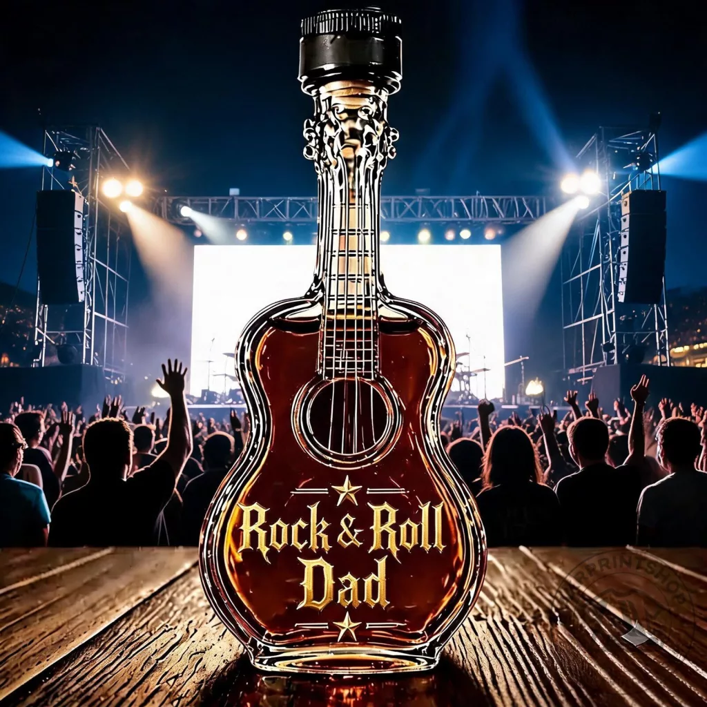Old Guy Still Rockin Rock Style Guitar Shaped Decanter Bottle Old Guy Still Rockin Rock Style Guitar Shaped Decanter Bottle