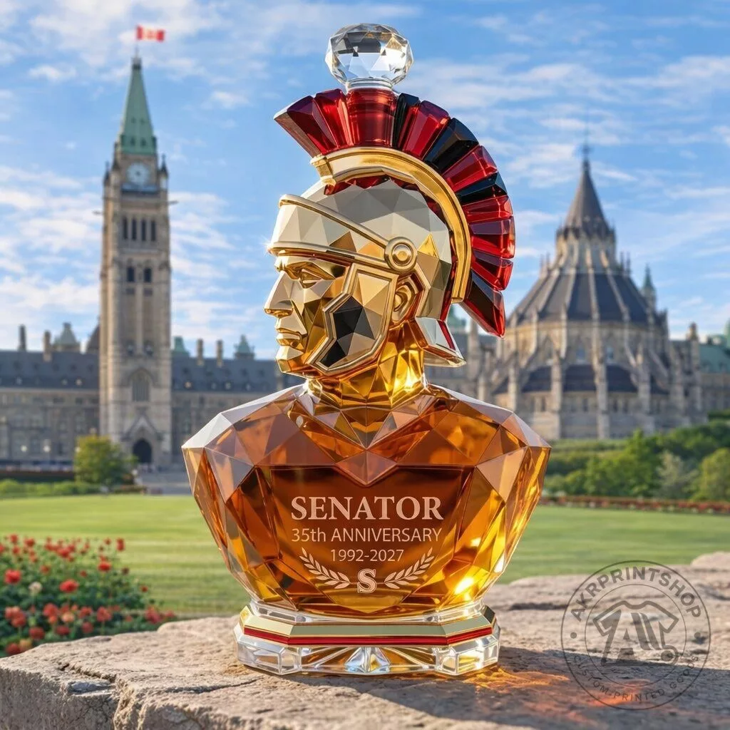 Senator 35 Years Anniversary Faceted Crystal Spirits Decanter Bottle