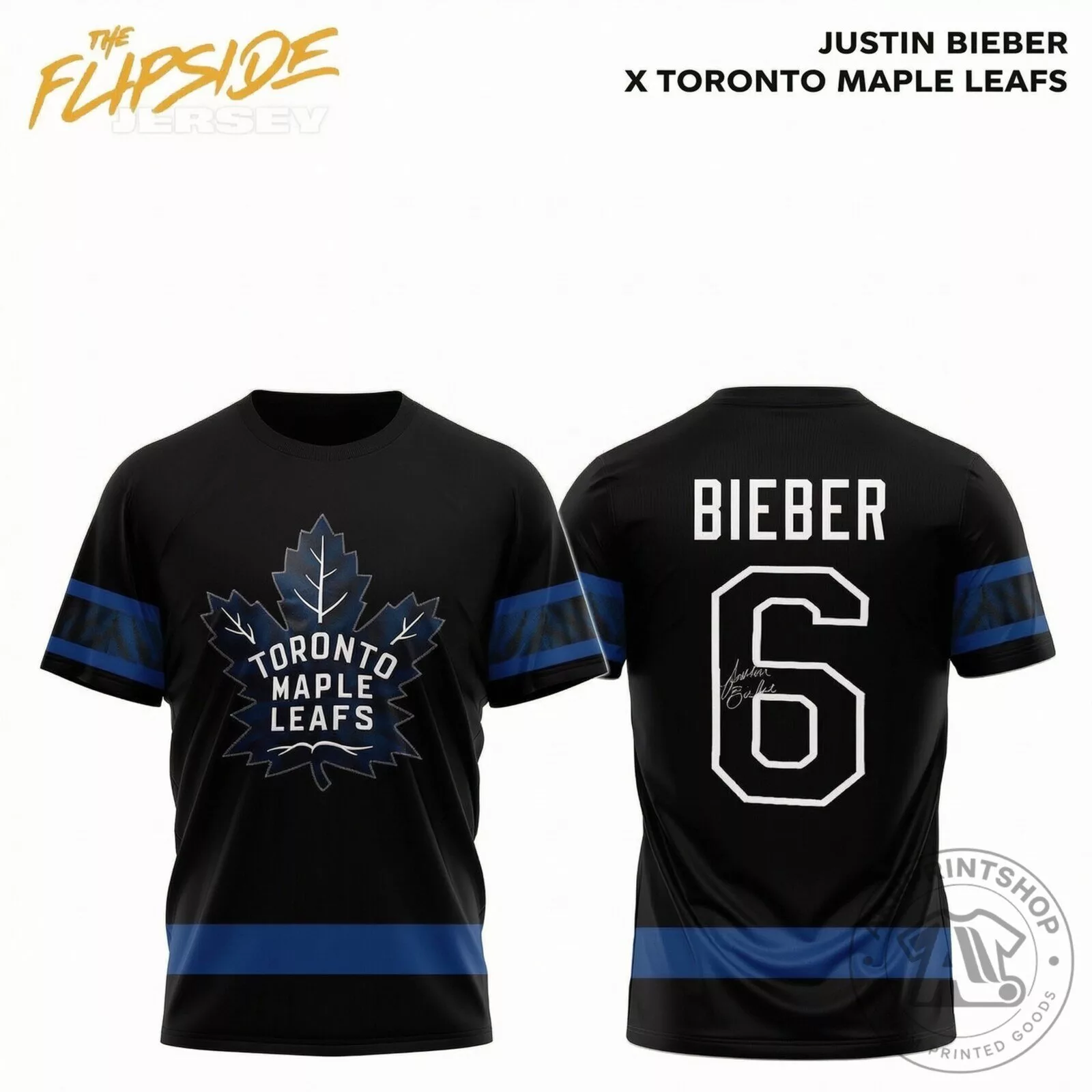 Justin Bieber x Toronto Maple Leafs Music Graphic 3D Shirt