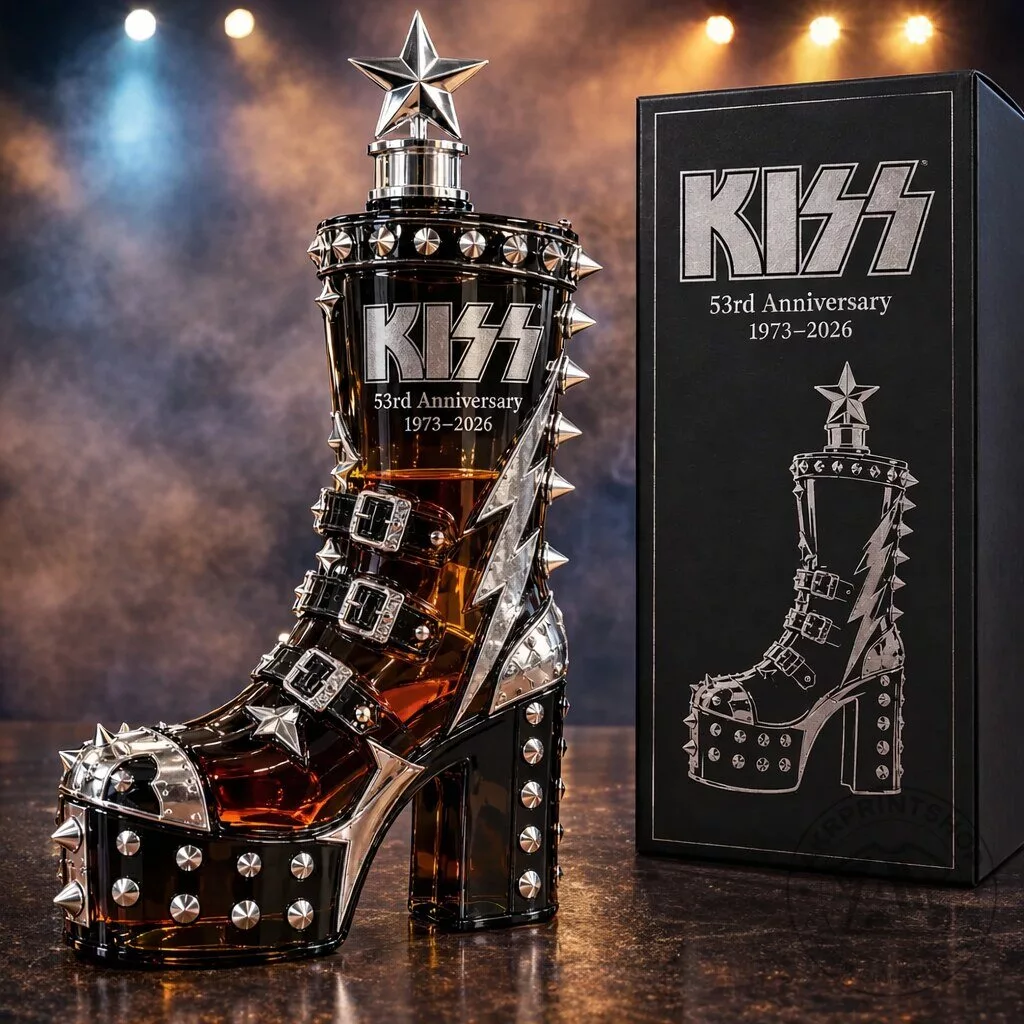 KISS Music Band 53rd Anniversary Stage Boot Whiskey Decanter