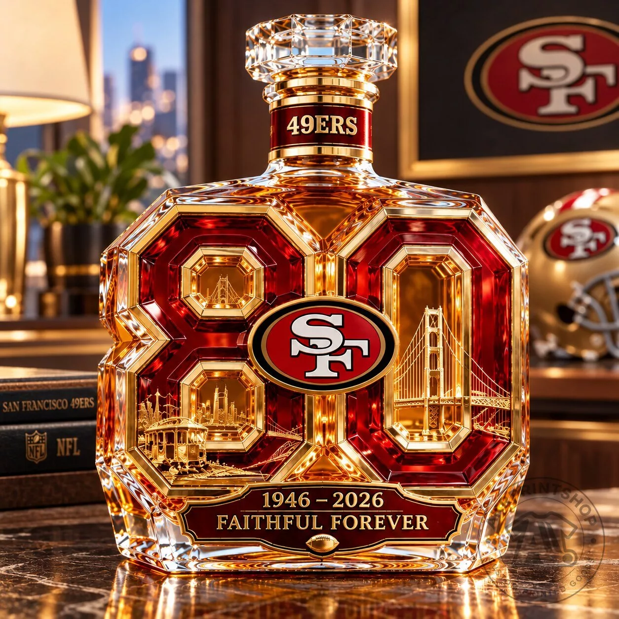 San Francisco 49ers Faithful Forever 80Th Anniversary Whisky Bottle