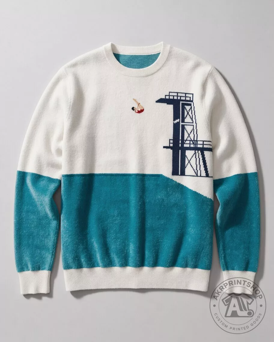 diving board and a figure mid dive sweater 2 diving board and a figure mid-dive sweater product view