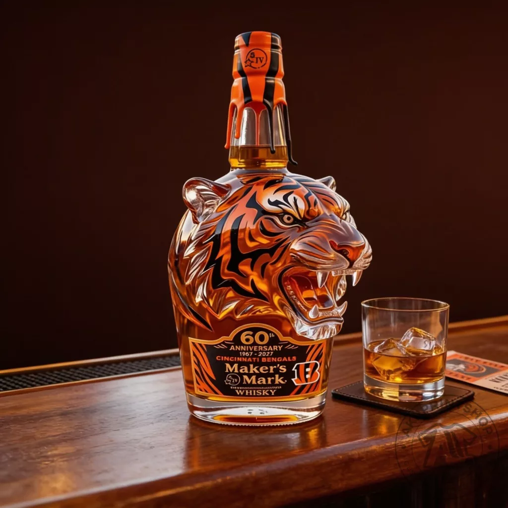 Cincinnati Bengals Maker’s Mark Tiger Head Bottle Decanter Cincinnati Bengals Maker’s Mark Tiger Head Bottle Decanter