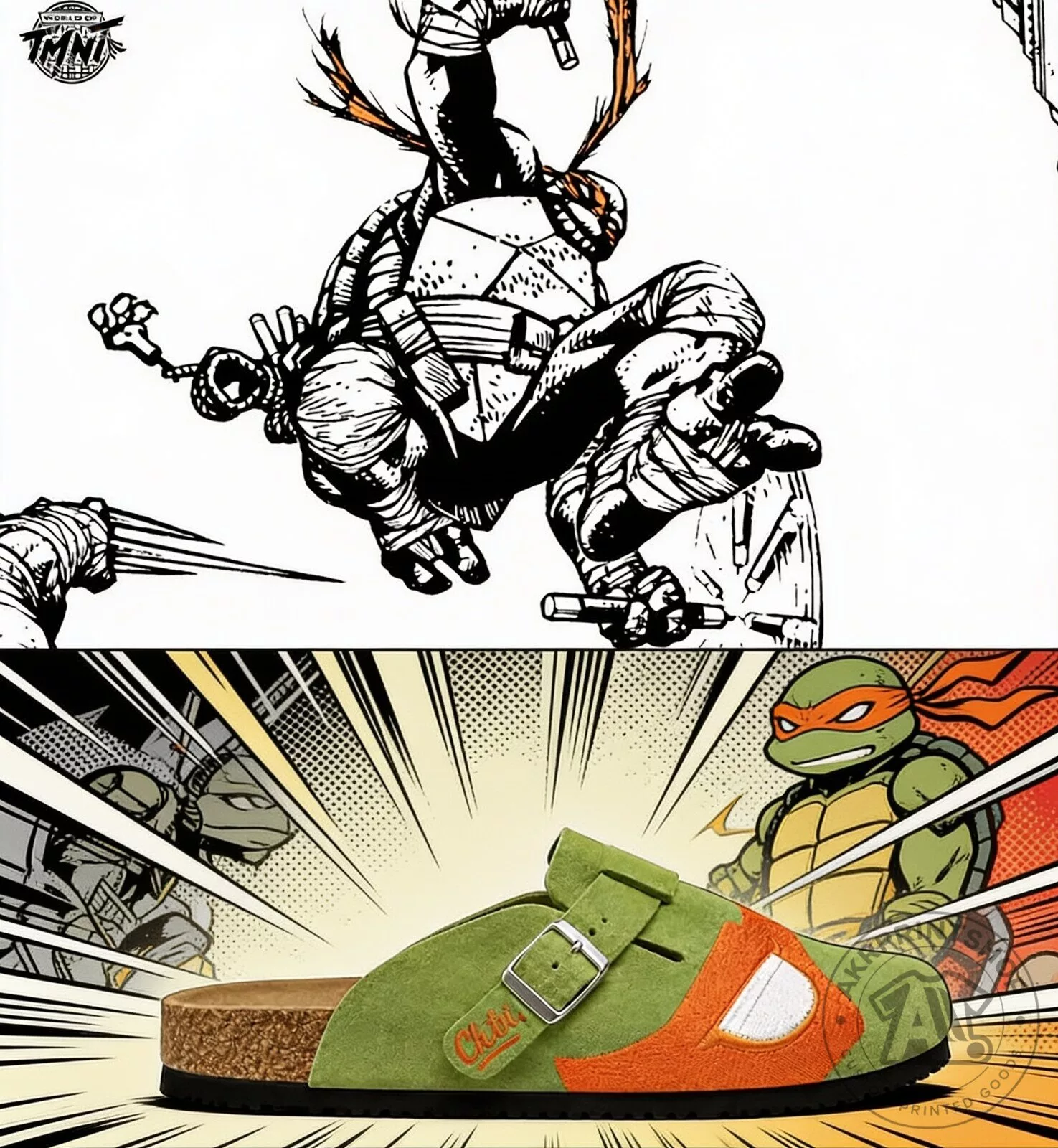Neptun x Teenage Mutant Ninja Turtles TMNT Michelangelo Clogs